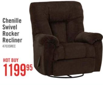 The Brick 4703 chenille swivel rocker recliner - earth chocolate offer
