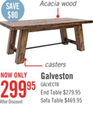 The Brick Galveston coffee table with hidden casters offer