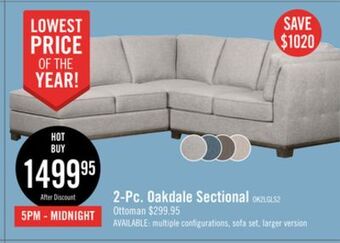The Brick Oakdale 2-piece linen-look fabric left-facing sectional - light grey offer