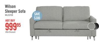 The Brick Wilson linen-look fabric sleeper sofa - solis grey offer