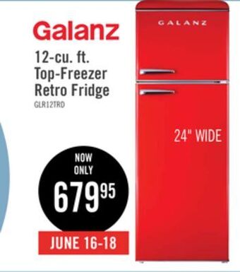 The Brick Galanz 12 cu. ft. top-freezer retro refrigerator - glr12trdefr offer