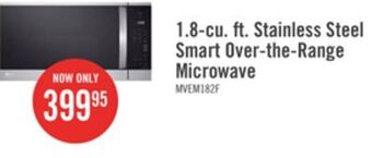 The Brick Lg 1.8 cu. ft. smart over-the-range microwave - mvem1825f offer
