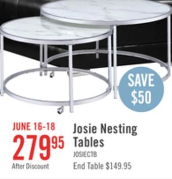 The Brick Josie nesting coffee tables offer