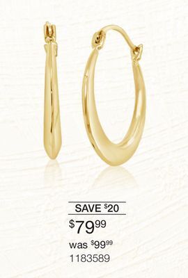 Charm Diamond 14k yellow gold 20mm round polished creole offer