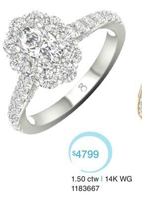 Charm Diamond My diamond story 14k white gold oval cut canadian bridal ring 1.50ctw i1/hi offer