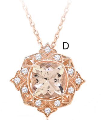 Charm Diamond 10k rose gold 18 morganite and white sapphire pendant offer