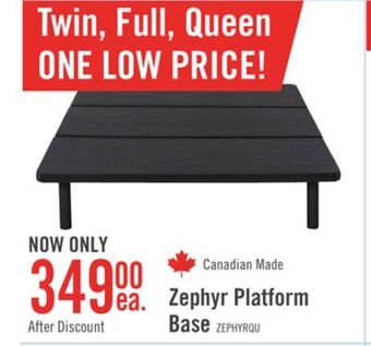 The Brick Zephyr queen platform base offer