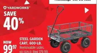 Canadian Tire Yardworks steel garden cart, 600-lb offer