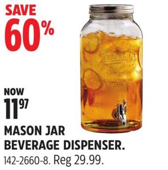 Canadian Tire Mason jar beverage dispenser offer