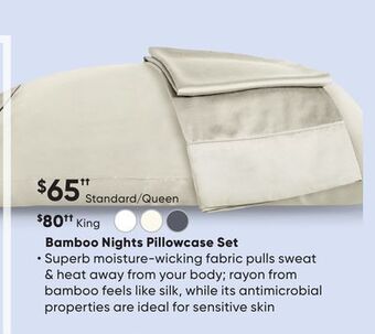 Sleep Country Bamboo nights pillowcase set offer