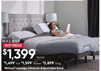 Sleep Country Malouf® lounge lifestyle adjustable base offer