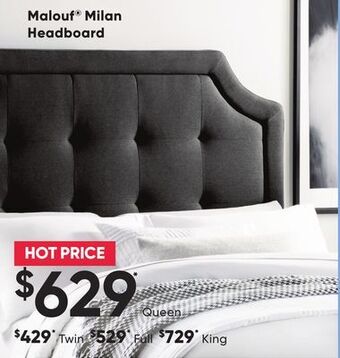 Sleep Country Malouf® milan headboard offer
