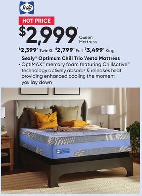 Sleep Country Sealy® optimum chill trio vesta mattress offer