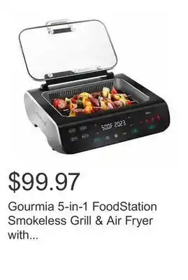 Costco Gourmia 5-in-1 foodstation smokeless grill & air fryer with integrated temperature probe offer