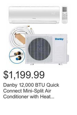 Costco Danby 12,000 btu quick connect mini-split air conditioner with heat pump and variable speed inverter offer