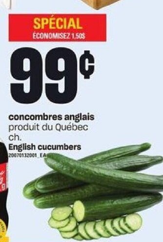 Provigo English cucumbers offer