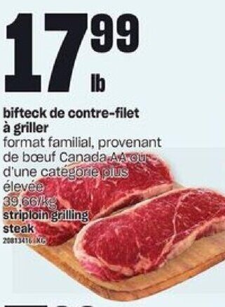 Provigo striploin grilling steak offer