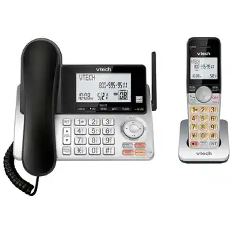 Best Buy Vtech dect 6.0 1-handset corded/cordless phone with answering machine (cs5249) - silver/black offer