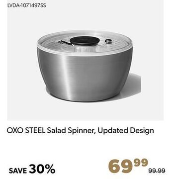 Shopper+ Oxo steel salad spinner, updated design offer