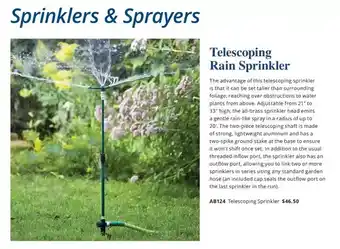 Lee Valley Tools Telescoping rain sprinkler offer