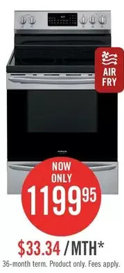 The Brick Frigidaire gallery 5.7 cu. ft. air fry electric range - gcre306caf offer