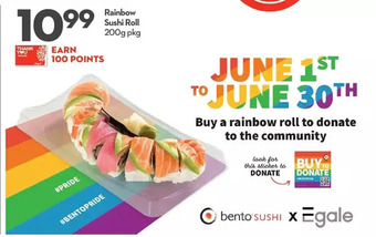 Longo's Rainbow sushi roll offer