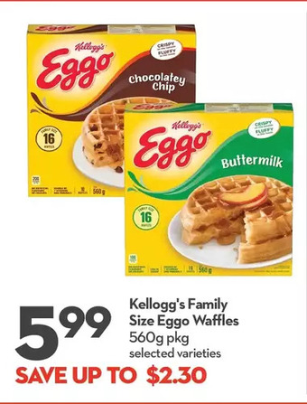 Longo's Kellogg's family size eggo waffles offer