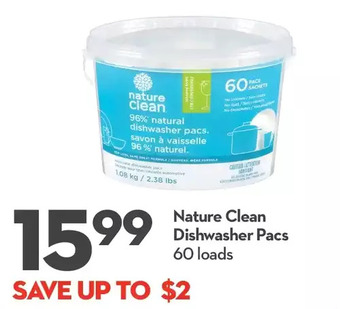 Longo's Nature clean dishwasher pacs offer