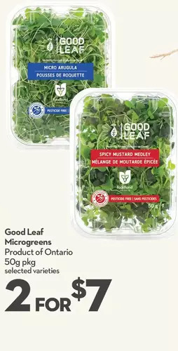 Longo's Good leaf microgreens offer