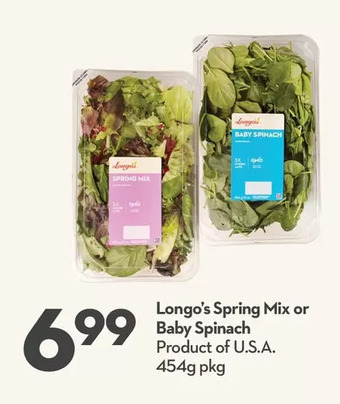 Longo's Longo's spring mix or baby spinach offer