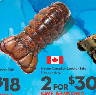 Longo's Frozen canadian lobster tails offer
