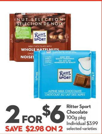 Longo's Ritter sport chocolate offer