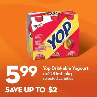 Longo's Yop drinkable yogourt offer