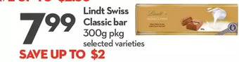 Longo's Lindt swiss classic bar offer