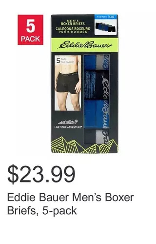 Costco Eddie bauer men’s boxer briefs, 5-pack offer