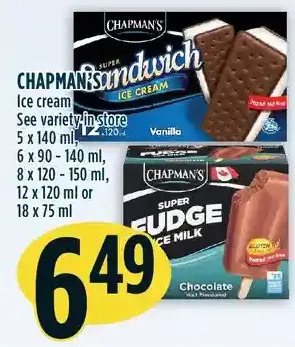Marché Adonis Chapman's ice cream offer