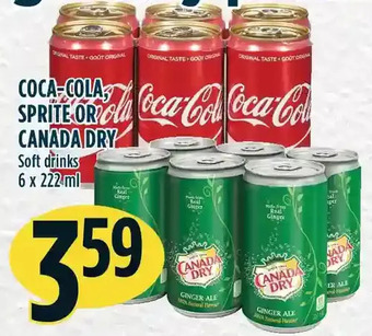 Marché Adonis Coca-cola, sprite or canada dry soft drinks offer