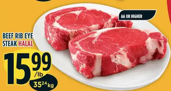 Marché Adonis Beef rib eye steak offer