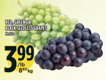 Marché Adonis Red, green or black seedless grapes offer