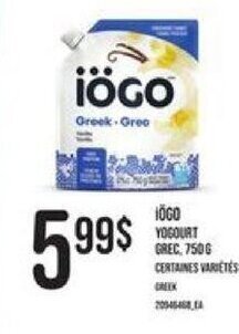 Provigo IOGO YOGOURT GREC. 750 G offer