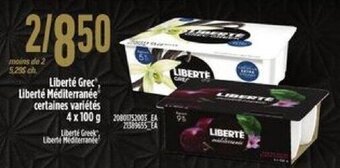 Provigo Liberté Grec, Liberté Méditerranée 4 x 100 g offer