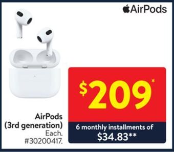 Walmart Airpods (3rd generation) offer