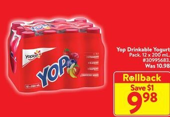 Walmart Yoplait yop drinkable yogurt offer