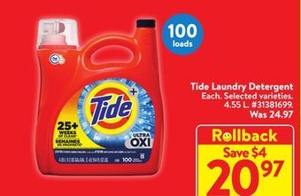 Walmart Tide laundry detergent offer
