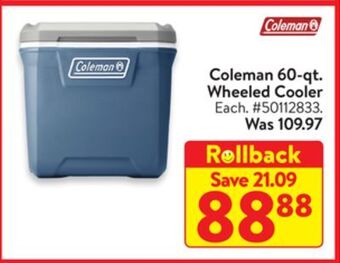 Walmart Coleman 60-qt. wheeled cooler offer