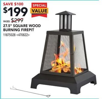 Lowe's 27.5 square wood burning firepit offer