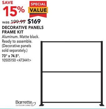 Lowe's Barrette decorative panels frame kit 73 x 74.5 offer