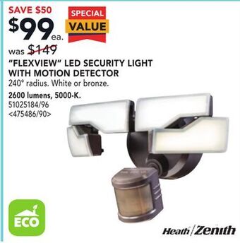 Lowe's Globe electric flexview led security light with motion detector offer