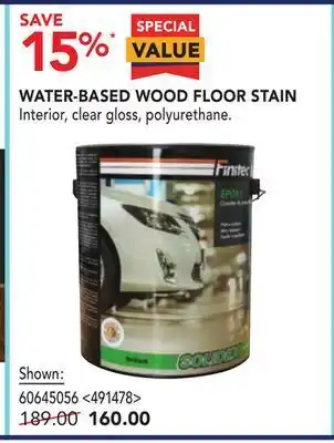 Lowe's Finitec water-based wood floor stain offer