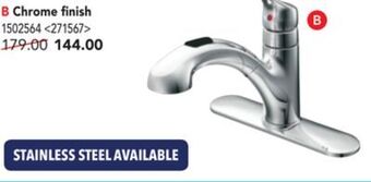 Lowe's Moen renzo pull-out kitchen faucet chrome finish offer